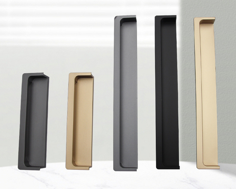 Invisible door panel handles, minimalist wardrobe door spray-painted recessed ha