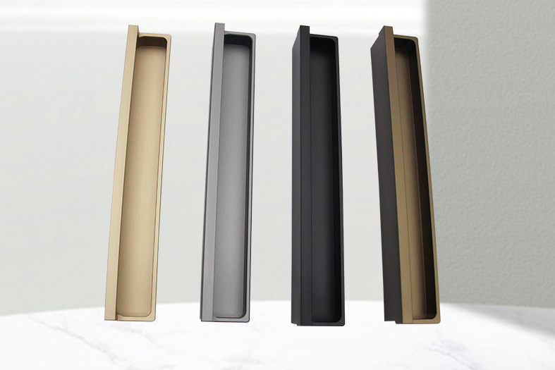 Aluminum Alloy Slot-in Handles, Aluminum Profile Concealed Edge-Embedded L-Shape