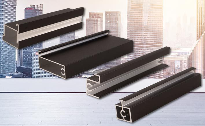 Aluminum alloy sliding door profile, 5mm glass sliding door frame, edgeless and 